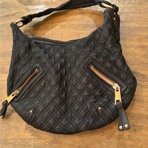 Marc Jacobs Black Quilted Leather Banana Hobo Bag slouchy Y2K